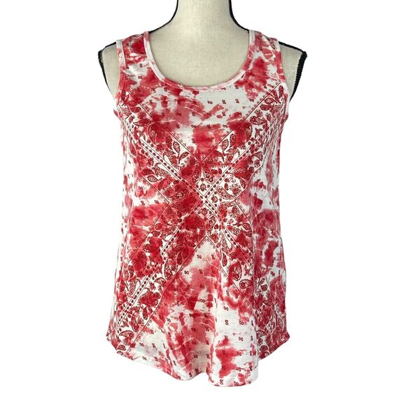 Style & Co Tops - Style & Co X-Small Tank Top Paisley Stretch V-Neck Sleeveless Lightweight Red